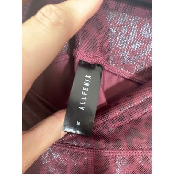 Anthropologie All Fenix Burgundy Red Leopard Print Yoga Legging Pants Medium - Picture 2 of 7